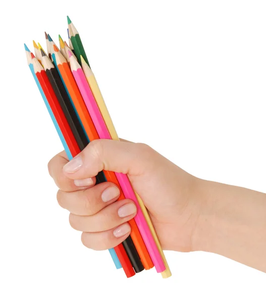 Pencils in a hand — Stock Photo, Image