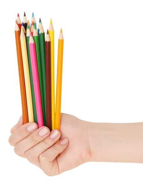Pencils in a hand — Stock Photo, Image