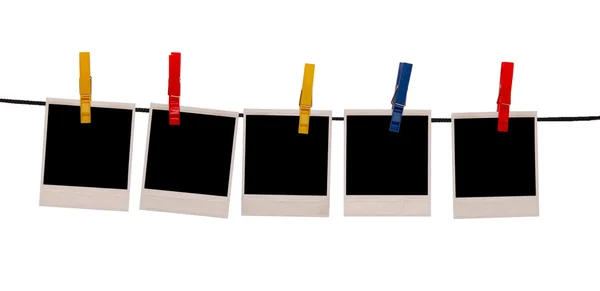 Polaroider på ett rep — Stockfoto