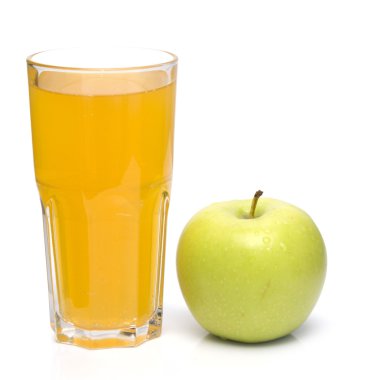 Orange juice and green apple clipart