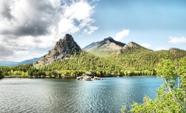 Beautiful mountains lake clipart