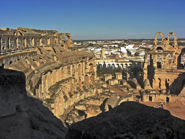 Colosseum i Tunisien Stockfoto