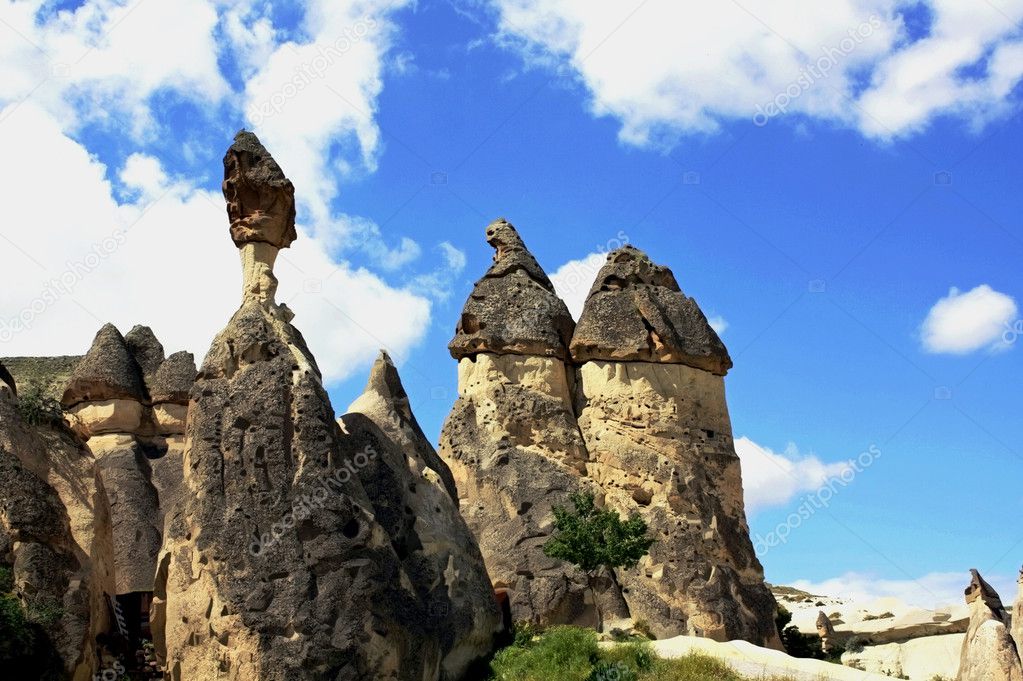 Stone pillars in Cappadocia