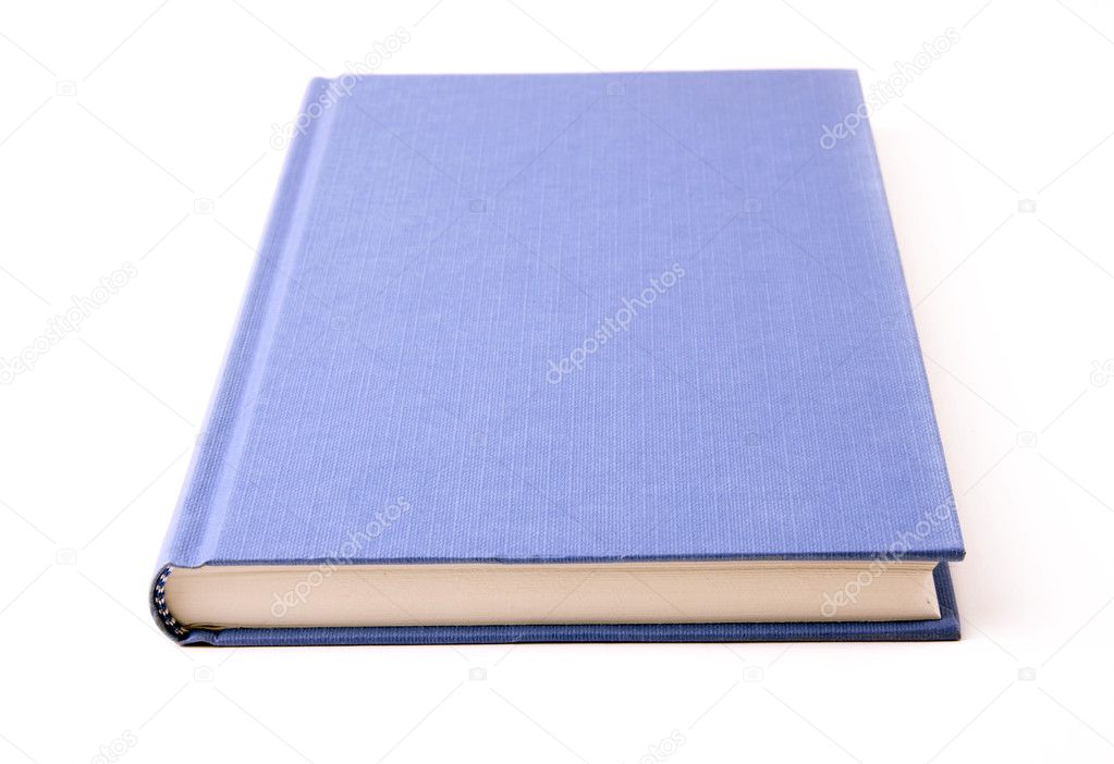 Blue book on a white background