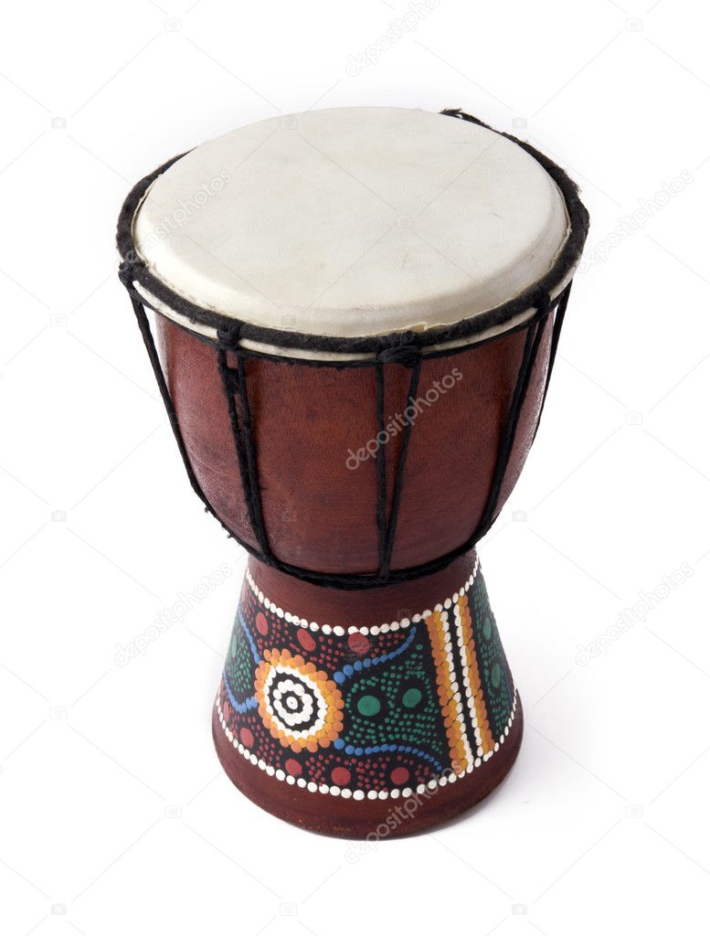 African drum isolated on white