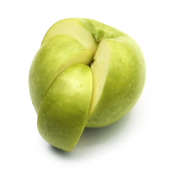 Teile des grünen Apfels — Stockfoto