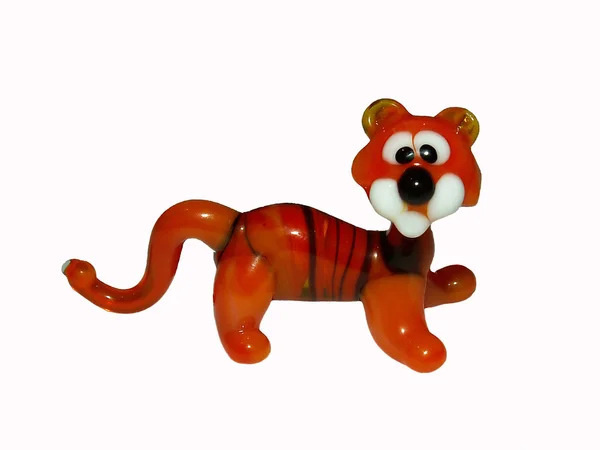 Tigre colorido de vidro artesanal — Fotografia de Stock