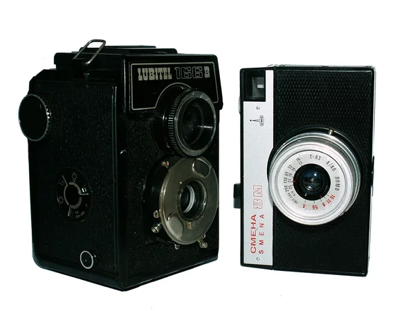 Duas velhas câmeras soviéticas — Fotografia de Stock