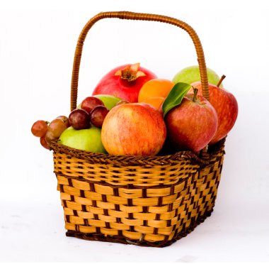 Basket with fruits clipart