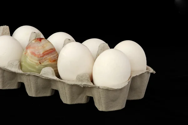 Kurczaka i klejnot jaj — Zdjęcie stockowe
