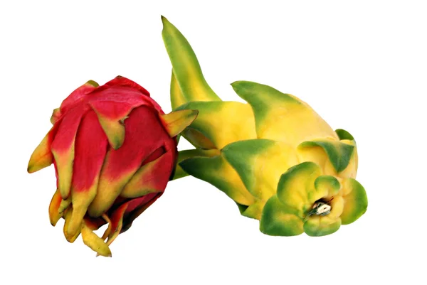 Rode en gele dragon fruit — Stockfoto