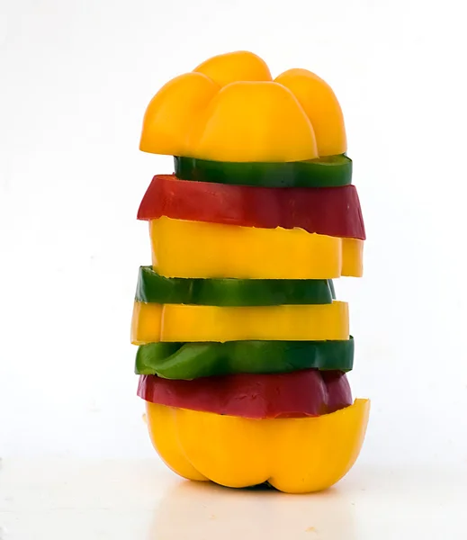 Секции цветного сладкого перца — стоковое фото