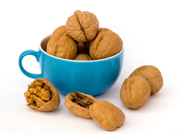 Walnuts in cup — Stock Photo, Image