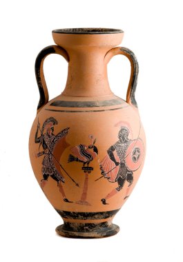 Vase with a greek historic scene clipart