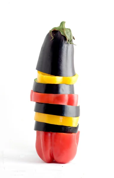 Skivor paprika och aubergine — Stockfoto