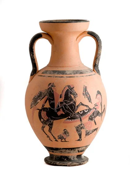 stock image Vase with a greek historic scene