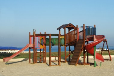 Playground on sea beach clipart