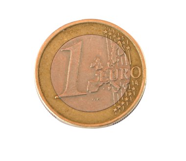 Beyaz arkaplan için bir euro
