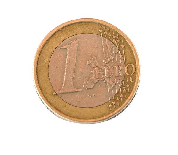 stock image One euro on white background