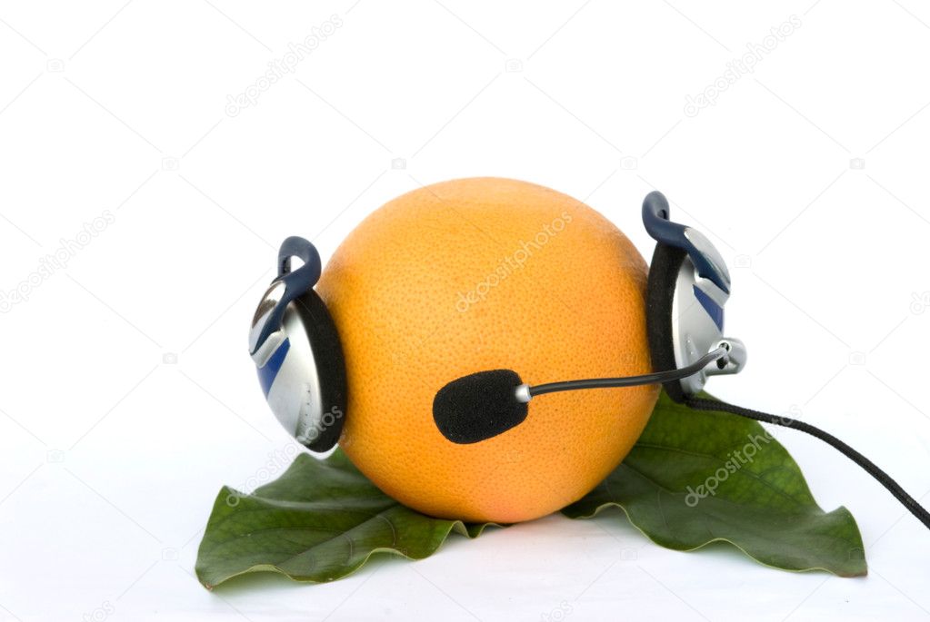 Grapefruit in headphone