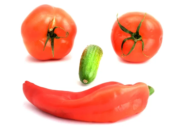 Biber, domates ve salatalık — Stok fotoğraf