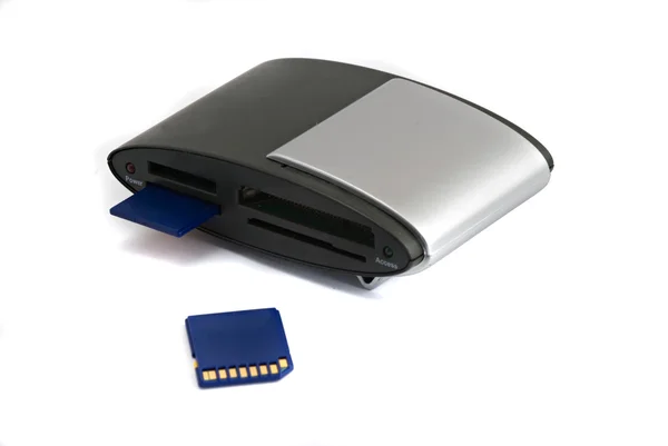 Memory card rider with inserted card — Stock Photo, Image