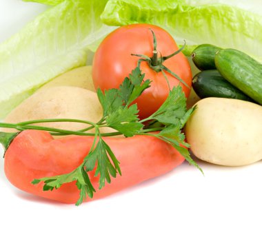 Vegetables prepard for salad clipart