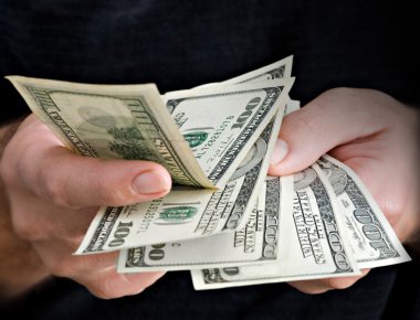 Hands with dollars clipart