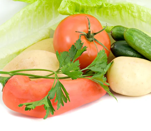 Groenten prepard voor salade — Stockfoto