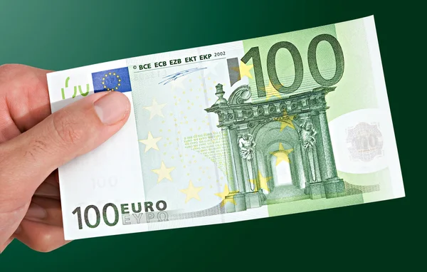 Hand with euro — Stock Photo, Image