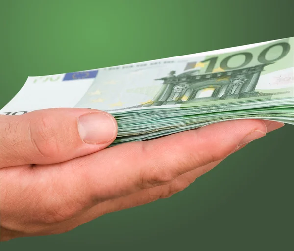 Hand with euro — Stock Photo, Image