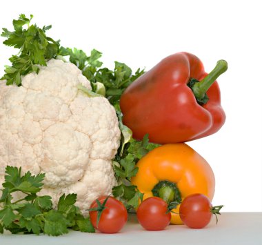 Cauliflower, tomatoes, peppers clipart