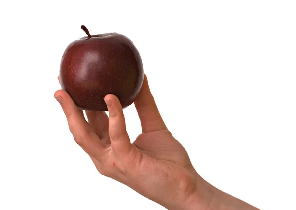 Mano de niña con manzana —  Fotos de Stock
