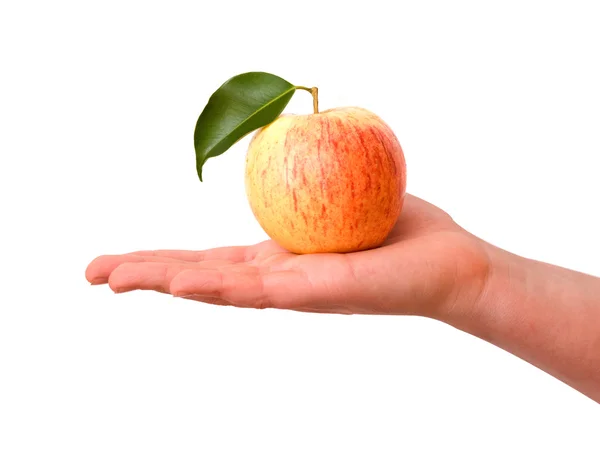 Mão de menina com maçã — Fotografia de Stock