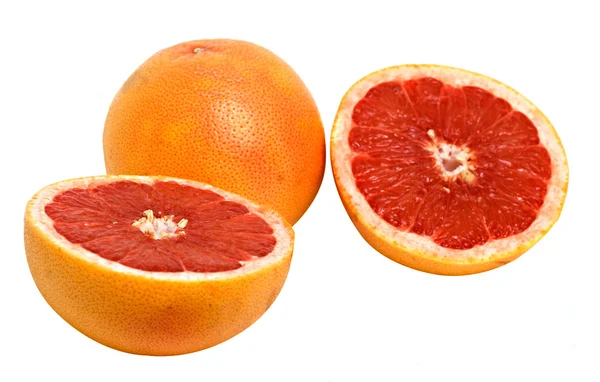 Närbild av grapefrukt och dess delar — Stockfoto