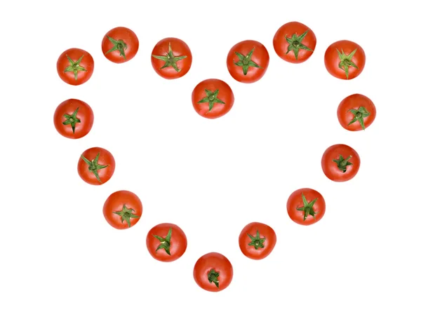 Heart drawn from tomatoes — Stock Photo, Image