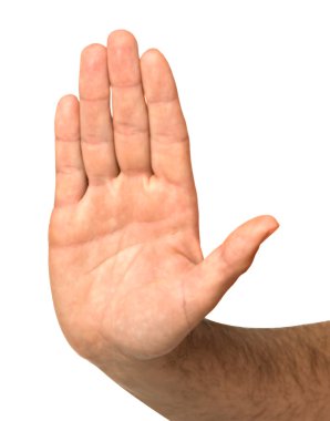 Hand showing stop sign clipart