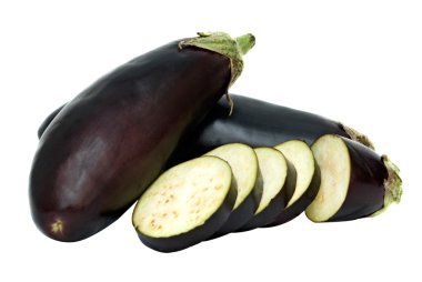 Eggplant and slices clipart