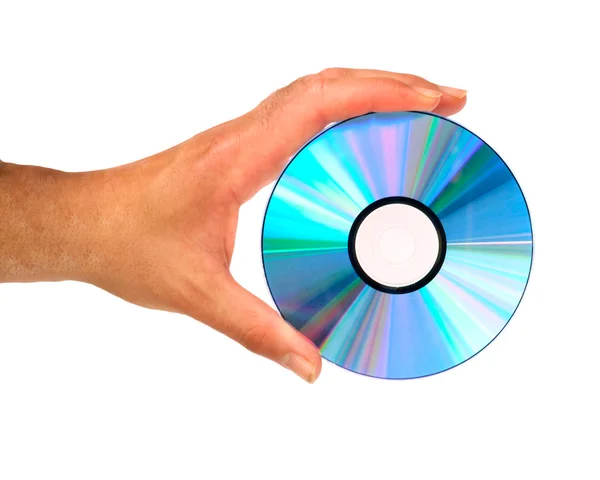 Hand holding compact disc — Stock Photo, Image