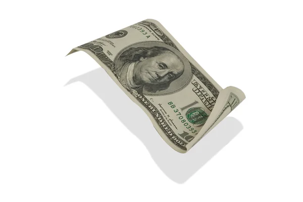 100 dolarlık banknot uçar — Stok fotoğraf