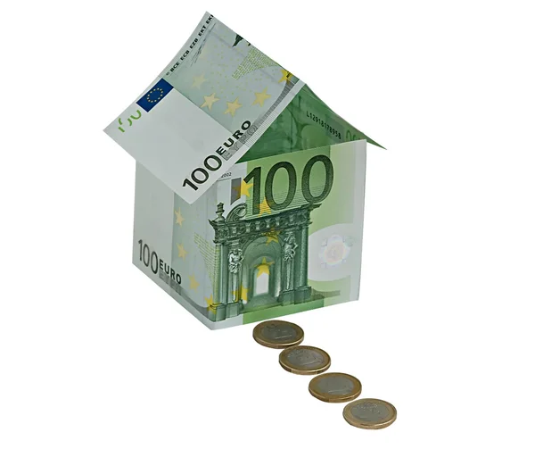 Geld nach Hause und Münzweg — Stockfoto