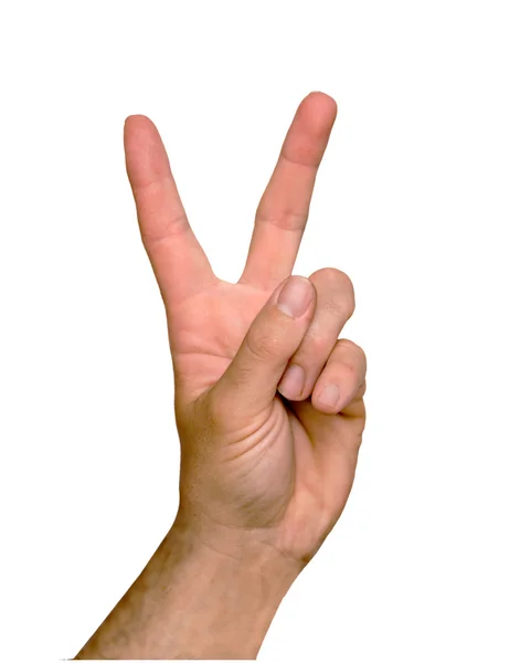 Close up of V (victory ) gesture — Stock Photo, Image