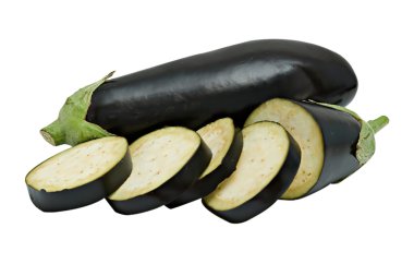 Eggplant and slices clipart