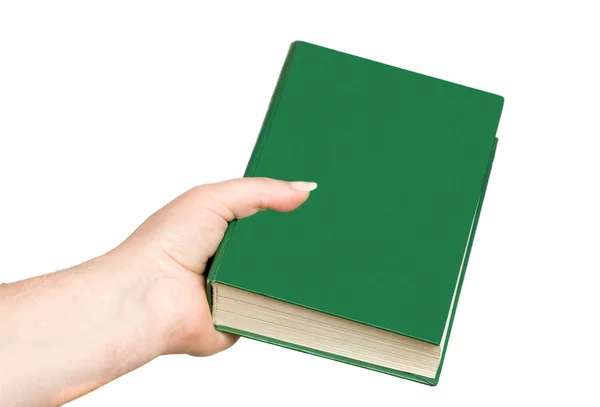 Mão segurando um livro — Fotografia de Stock
