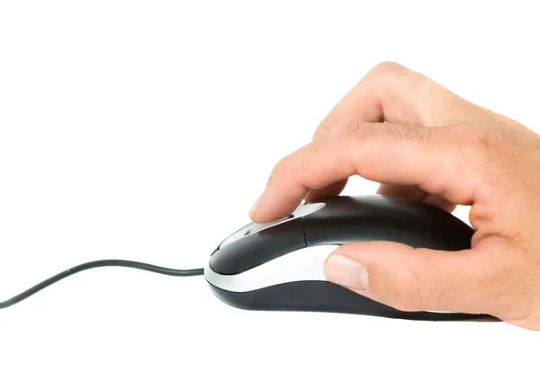 Close up of hand with mouse — Stock Photo, Image