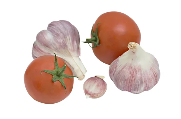 Tomaten und Knoblauch — Stockfoto