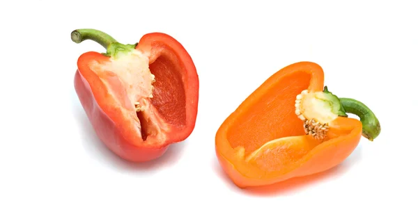 Red and yellow bell peppers — Stock Photo, Image