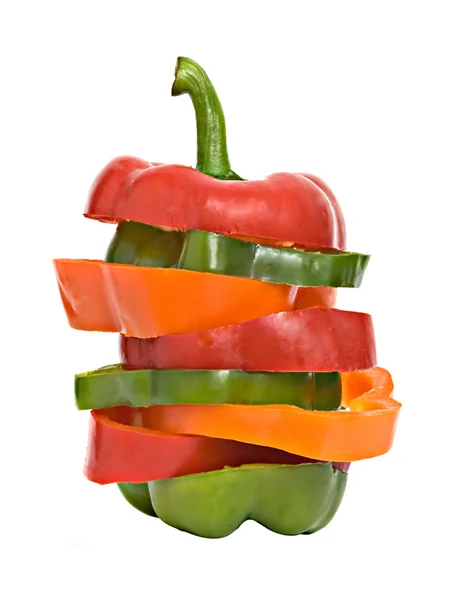 Podélných řezů paprik — Stock fotografie