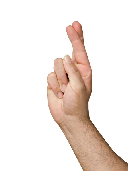 Dedos cruzados simbolizando boa sorte — Fotografia de Stock