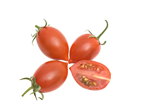 Tomatoes and tomato section — Stock Photo, Image